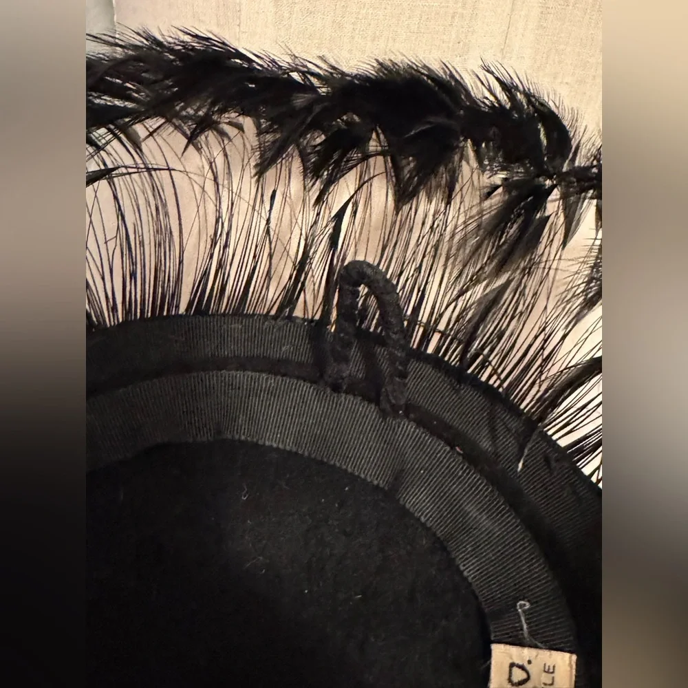 40s/50s Feather Hat I. Magnum & Co. Black